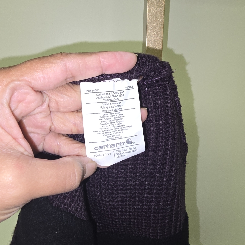 Carhartt Purple and Black Knit Beanie